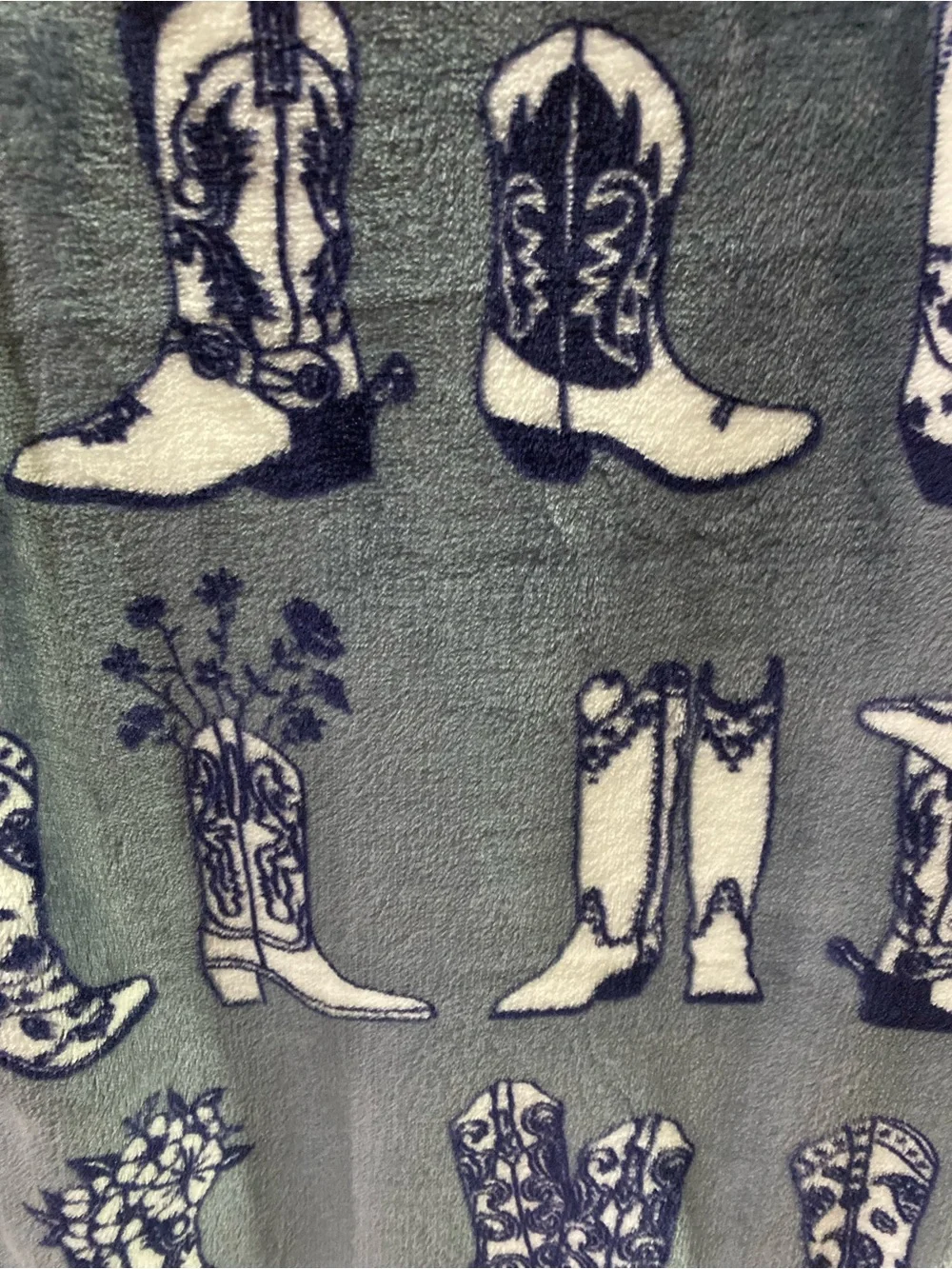 Wrangler Blue Cowgirl Boots Oversized Ultra Plush Throw